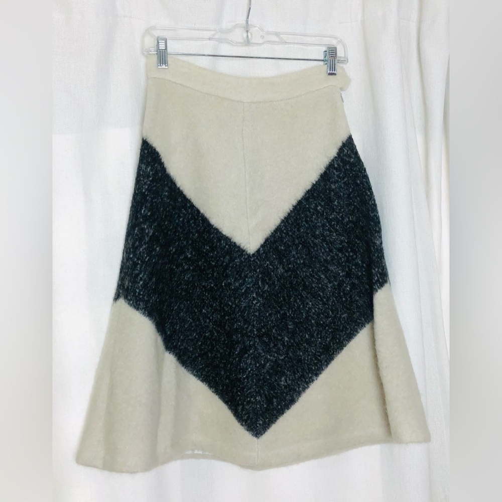 Adam Lippes Wool Mohair Silk Lined A-Line Skirt Women’s Size 2 Beige Gray
